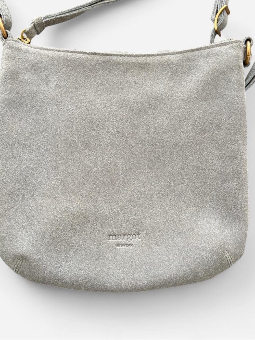 margot grey Leather Suede Crossbody Bag - Picture 2 of 6